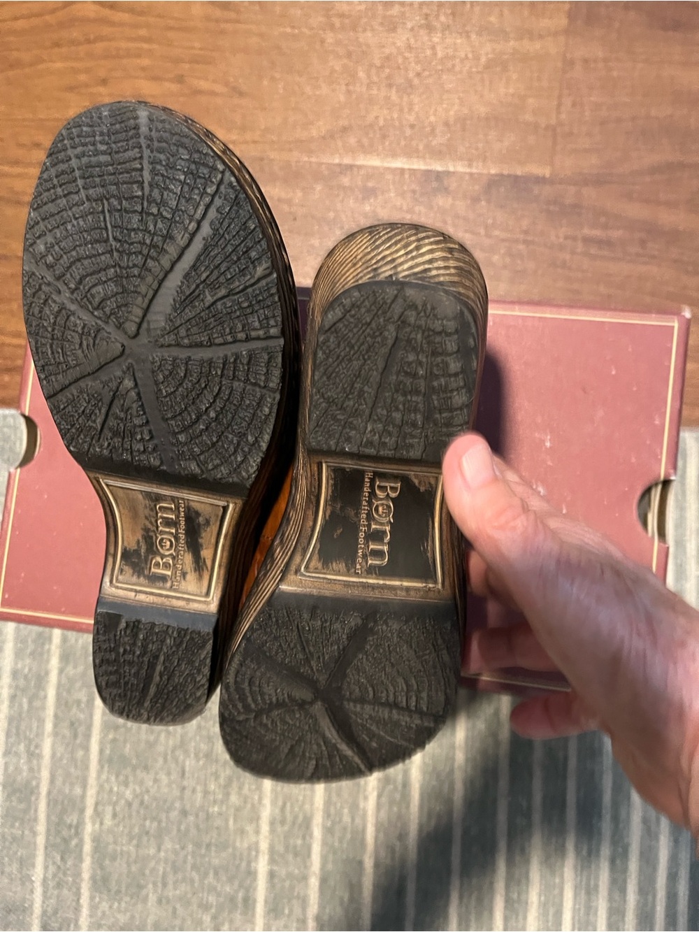 Born Designer Brown Woven Leather Slip-On Clogs size 6 - Picture 2 of 13